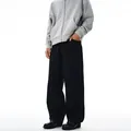 Amerikanische minimalistische schwarze Weithose für Herren im entspannten Cleanfit-Stil - 3XL / Schwarz