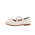 Ballerine Mary Jane crema da bambina con fiocco e cinturini elastici incrociati - EU 24 / Bianco