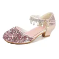 Scarpe da principessa per bambina color oro rosa con paillettes e nappa di strass - EU 26 / Rosa
