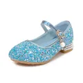 Zapatos de princesa azul claro con lentejuelas para niña con colgante de perla y brillo - EU 23 / Azul