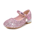 Zapatos de princesa rosa brillante para niña con colgante de perla y tacón de pedrería - EU 23 / Rosa