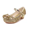 Scarpe da principessa con paillettes dorate per bambina con fiocco di perline - Oro