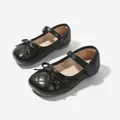 Mädchen Mary Janes aus schwarzem Lackleder mit Steppmuster, Schleife und weicher Sohle - EU 22 / Schwarz