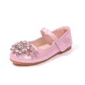 Chaussures de princesse Mary Jane rose brillant pour filles avec fleurs en strass - EU 22 / Rose