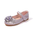 Chaussures de princesse pailletées lavande pour filles avec fleur en strass et flocon de neige - EU 22 / Violet