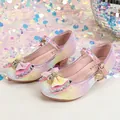 Glitzernde Prinzessinnen-Schuhe mit Farbverlauf, Schleife und Strass für Mädchen - EU 38 / Regenbogen