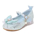 Zapatos de princesa azul claro para niña con lentejuelas, lazos y tacones de cristal - 25 / Azul