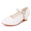 White patent leather Mary Jane princess shoes with gold moon and star charms - 25 / White