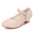 Scarpe Mary Jane da bambina in vernice beige con ciondoli a stella e luna - Albicocca