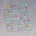 Autocollants 3D pour ongles nœuds colorés M-650 avec paillettes laser et relief - Style de Noeud de Papillon à Paillettes Coloré(M-650)