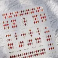 Matte nail art stickers M-805 featuring red and brown diamond plaid with gold glitter - British Argyle Style (M-805)
