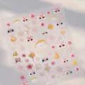 Pegatinas de uñas 3D Año Nuevo M-852 con leones rosas y flores de durazno festivas - Estilo Año Nuevo 2025 (M-852)