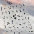 Laser holografische nagelstickers M-660 met vlinder slang en bloemmotieven design - M-660 Glasfragmenten Bronzing