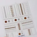 3D relief nail stickers with coffee sweater texture and button patterns in variant TS-3972 - Milk Coffee Sweater Texture (TS-3972) / Cream/White