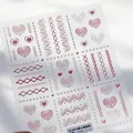 Pink heart and sweater texture nail art stickers TS-3974 with embossed details - TS-3974