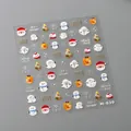 Weihnachten 5D Relief Nagelaufkleber M-839 mit Weihnachtsmann, Schneemann und Rentier - Weihnachtsmotiv Aufkleber Mit Gelee-Kleber (M-839)