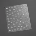 Winter snowflake nail art decals TL-303 with luxury 3D white star crystal designs - TL-303 Transparent Glass Effect