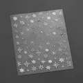Silver snowflake nail sticker TL-304 with metallic glitter star patterns - TL-304 Silver Stamping