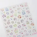 Holographic firework nail art sticker M-887 with colorful glitter stars on clear backing - Laser Glitter Fireworks Style (M-887)