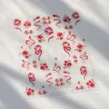 Adesivi per unghie opachi M934 con serpente rosso, fiori di prugno e motivi cinesi - Stile Colla di Gelatina M934