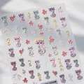 5D embossed nail stickers with cartoon snakes and floral patterns for the Year of the Snake - Sisi Ruyi Embossed Style (TS-4017)