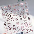 5D geprägte Leopard-Print und Schleife Nagelaufkleber in Phantombraun, Modell TS-4016 - Leopard Phantombraun / TS-4016