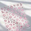Rosa holografische Kirschblüten-Nagelaufkleber mit 3D-Prägung und Blumenmustern M-929 - 3D Geprägte Irisierende Rosa Kirschblüte (M-929)