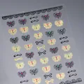 Matte gold and black butterfly ribbon nail art stickers with frosted jelly texture - Black Gold Butterfly Style (M-915)