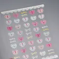 Pink and silver bowknot nail art stickers with glitter butterflies and lace trim - Holographic Pink Silver Butterfly Style (M-921)
