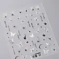 Stickers ongles papillon encre 5D TS-3939 avec style calligraphie chinoise artistique - Papillon de Neige TS-3939