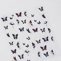 3D holografische Schmetterlings-Nagelaufkleber mit Perlen und Mondmuster, Modell TL-322 - Holografischer Schmetterling Mit Perle (TL-322)