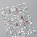 Self-adhesive 3D nail art stickers with vintage pearls and Chinese style flower patterns - Pear Blossoms And Pearls Style (TL-338)