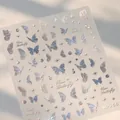 Sticker nail art papillon 3D holographique avec effet verre laser et design en relief - M-766 Relief Papillon de Verre Transparent (M-766)