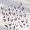 Holographic butterfly nail art stickers in M-872 style with a translucent aurora finish - M-872 (Iridescent Realistic Butterfly)