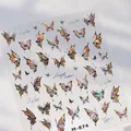 Holographic butterfly nail art stickers M-874 with elegant aurora gold foil design - M-874 (Laser Iridescent Dynamic Butterfly)