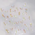 Aurora butterfly nail art sticker M-876 with holographic laser gradient effects - M-876 (Aurora Iridescent Star Butterfly)