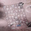 TS-4019 5D Nagelsticker-Prägung mit weißen Gazeschleifen und glitzernden Sternenmustern - Leichter Garnbogen (TS-4019)