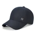 Berretto da baseball blu navy scuro con toppa ricamata cervo Good Luck rigida - Taglia Unica Regolabile / Blu Notte