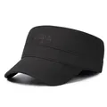 Gorra militar negra de algodón con logotipo de Boston bordado y estrellas de estilo vintage - Talla Única Ajustable / Negro