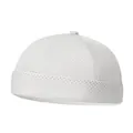 Berretto miki bianco traspirante in mesh con corona rotonda e design minimalista - Taglia Unica Regolabile / Bianco