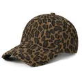 Berretto da baseball con stampa leopardata e visiera sfrangiata in stile vintage - Taglia Unica Regolabile / Cachi