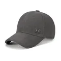 Cappello da baseball grigio scuro con toppa cervo e ricamo con scritta 'good luck' - Taglia Unica Regolabile / Grigio