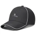 Cappellino sportivo grigio scuro traspirante con profili bianchi e ricamo frontale - Taglia Unica Regolabile / Nero