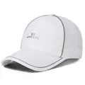 Berretto sportivo bianco traspirante ad asciugatura rapida con logo SPORTS e bordo grigio - Taglia Unica Regolabile / Bianco