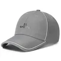 Breathable gray quick-dry sports baseball cap with contrast piping and logo print - One Size Adjustable / Light Gray
