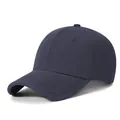 Navy blue cotton twill baseball cap with six-panel structure and curved brim design - Standard Fit (54-58cm) / Navy Blue