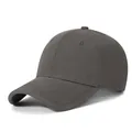 Deep grey washed cotton baseball cap with curved brim and reinforced stitching - Dark Gray