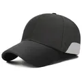 Cappello da baseball nero traspirante con fori laser e design a blocchi grigi - Taglia Unica Regolabile / grigio scuro