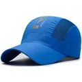 Royal blue quick-dry sports baseball cap with breathable mesh and MODA NELLA logo - One Size Adjustable / Sky Blue (RS Style)