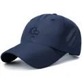 Gorra de béisbol azul oscuro de secado rápido con bordado CP y ventilación lateral - Talla Única Ajustable / Azul Marino